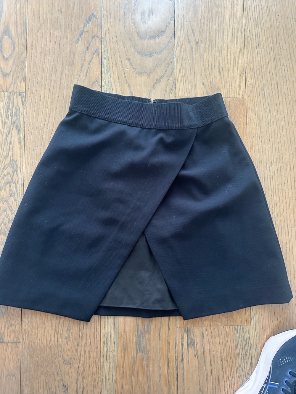 Alice + Olivia Black a line Mini Skirt with Wrap Front